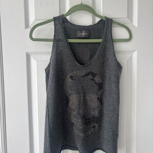 Zadig & Voltaire Cashmere Gray embellished Skull Tank Camisole Top Medium